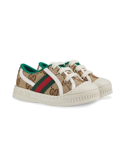 Gucci Multicolor Sneakers Tennis 1977 With Logo Application And Round Tip In Beige