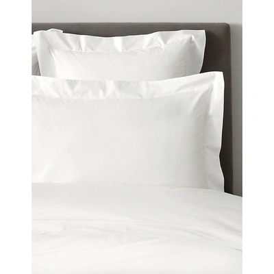 The White Company Savoy Cotton Oxford Pillowcase In White/silver