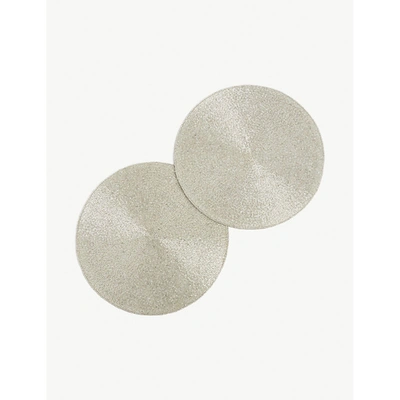 The White Company Kahub Beaded Placemats Set Of Two In Silver