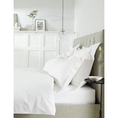 The White Company Pimlico Stripe Cotton Super King Duvet Cover 305x275cm In White