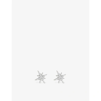 La Maison Couture Womens White Gold Myriam Soseilos Astral 9ct White-gold And White Sapphire Small Stud Earrings