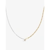 YVONNE LÉON COLLIER SOLITAIRE 18CT YELLOW GOLD, 18CT WHITE GOLD AND 0.10CT DIAMOND NECKLACE,R03742598