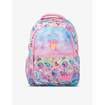 Smiggle Kids' Galaxy Attach Cartoon-print Woven Backpack In Food