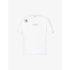 AAPE MENS WHITE LOGO-PRINT RELAXED-FIT COTTON-JERSEY T-SHIRT L,R03756683