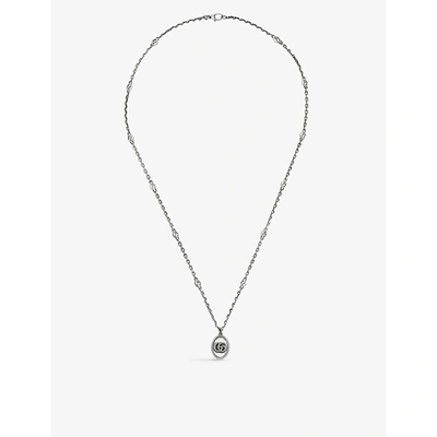 Gucci Necklace In Aged Sterling Silver With Double G Pendant In Silver-tone