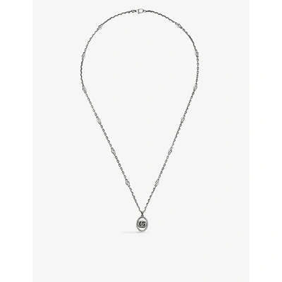 Gucci Necklace In Aged Sterling Silver With Double G Pendant