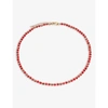 MISSOMA WOMENS GOLD 18CT YELLOW GOLD-PLATED BRASS AND JASPER IMPERIAL BEADED SHORT NECKLACE,R03790691