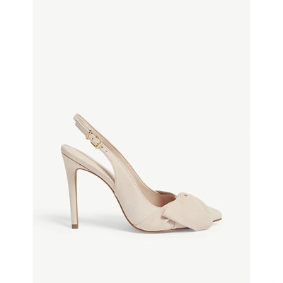 Aldo Separation Bow Detail Leather Flats In Light Pink