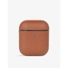 MINTAPPLE MINTAPPLE WOMENS AUTUMN LOGO-EMBOSSED LEATHER AIRPOD CASE,47399748
