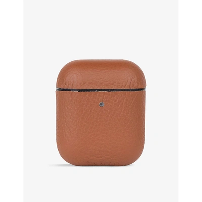 Mintapple Logo-embossed Leather Airpod Case In Autumn