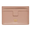 TOM FORD PINK SHINY LEATHER 'TF' CARD HOLDER