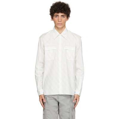 Georges Wendell Straight-point Collar Cotton Shirt In White