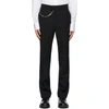 GIVENCHY BLACK WOOL CHAIN TROUSERS