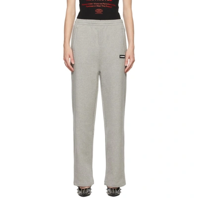 Vetements Logo-plaque Cotton-blend Track Trousers In Grey