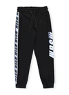 Msgm Teen Logo-print Drawstring Track Pants In Black