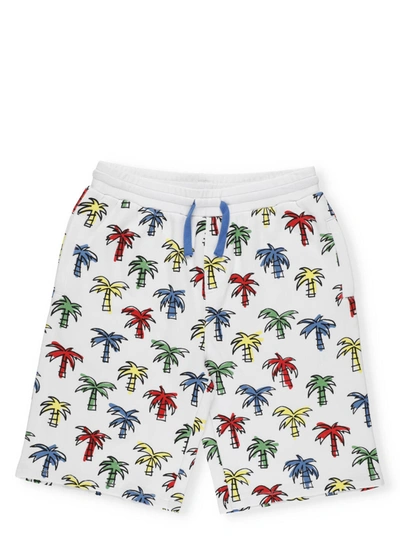 Stella Mccartney Kids' Short With Palms In Doodly Palms White