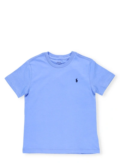 Ralph Lauren Kids' Polo Pony-embroidered Cotton T-shirt In Harbor Island Blue