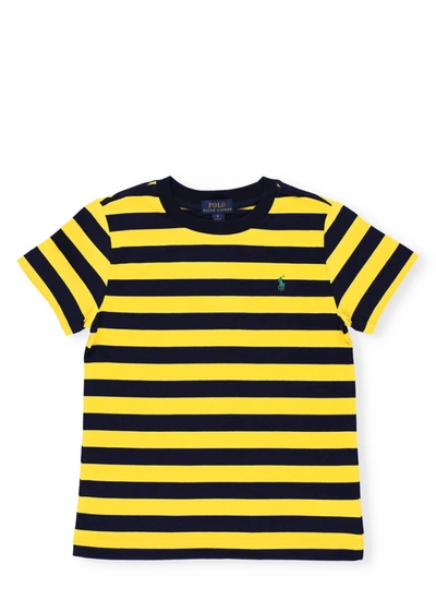 Ralph Lauren Babies' Cotton T-shirt In Racing Yellow/french Navy