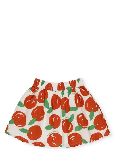 Stella Mccartney Kids' Skirt With Tangerines In Clementines White