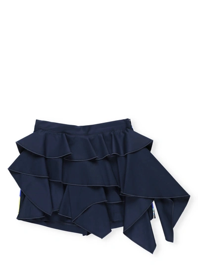 Emilio Pucci Kids' Short Con Balze In Blue