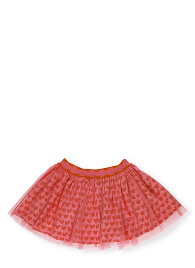 Stella Mccartney Kids' Hearts Tulle Skirt In Hearts Pink