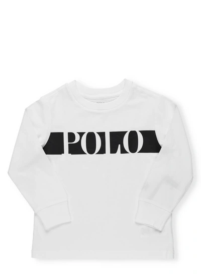 Polo Ralph Lauren Kids' Printed T-shirt In White