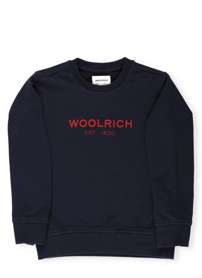 Woolrich Kids Sweatshirt For Boys In Blue