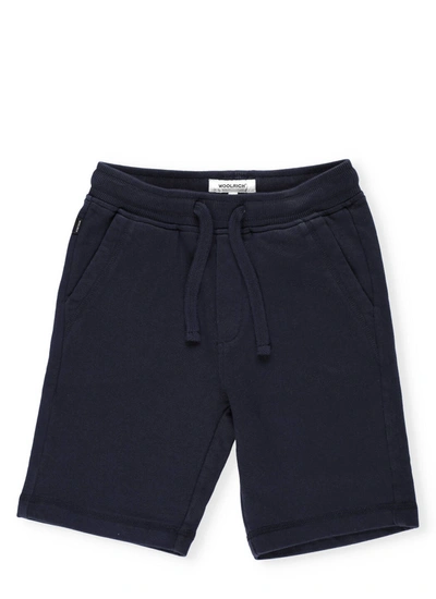 Woolrich Kids' Cotton Short In Blue Navy