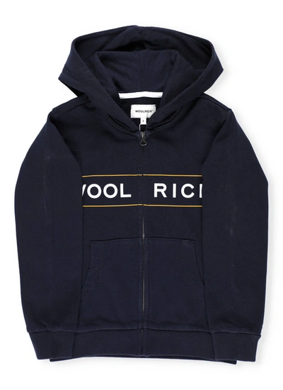 Woolrich Kids' Luxe Hoodie In Classic Blue