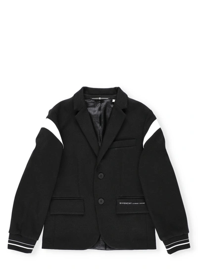 Givenchy Kids' Logo-patch Panelled Blazer In Black