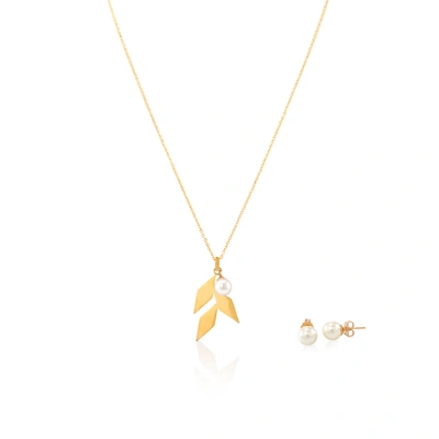 Misaki Pendant Tree Gold Necklace Set