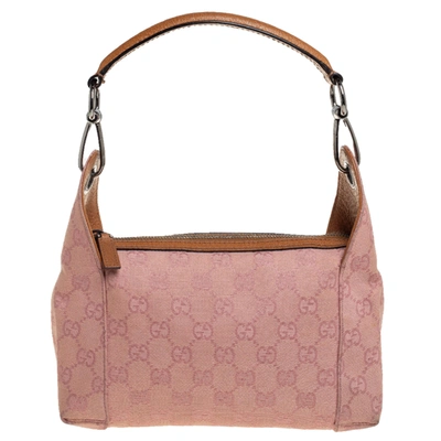Pre-owned Gucci Pink Gg Canvas And Leather Bag