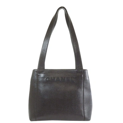 Pre-owned Chanel Black Leather Vintage Tote Bag