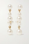 SOPHIE BILLE BRAHE HOLLY SPLASH 14-KARAT GOLD PEARL EARRINGS