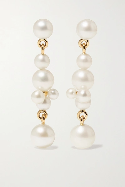 Sophie Bille Brahe Holly Splash 14-karat Gold Pearl Earrings