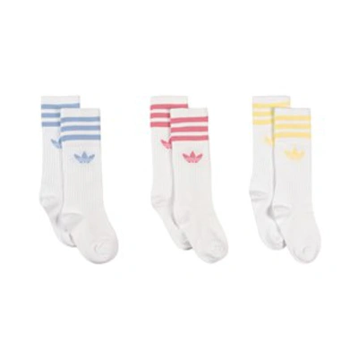 Adidas Originals Kids'  3-pack White Logo Socks