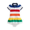 RALPH LAUREN STRIPED RUFFLED DRESS & BLOOMER,0044368256