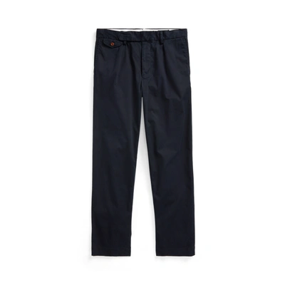 Ralph Lauren Stretch Slim Tapered Fit Pleated Pant In Aviator Navy