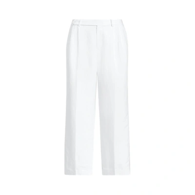 Lauren Ralph Lauren Cropped Linen Twill Pant In White