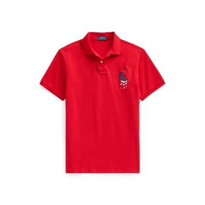 Ralph Lauren Custom Slim Fit Big Pony Polo Shirt In Rl 2000 Red