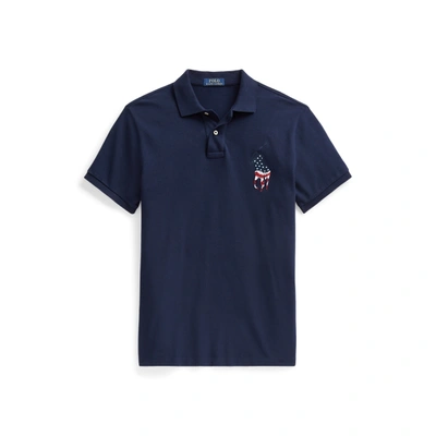 Ralph Lauren Custom Slim Fit Big Pony Polo Shirt In Cruise Navy