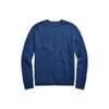 Ralph Lauren Cable-knit Wool-cashmere Sweater In Aged Royal Heather