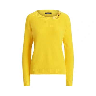 Lauren Ralph Lauren Combed Cotton Sweater In Lemon Rind
