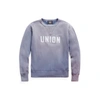 DOUBLE RL RIBBED GRAPHIC CREWNECK,0044310605