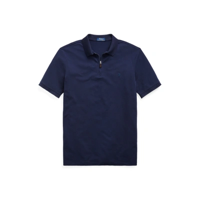 Ralph Lauren Custom Slim Fit Stretch Mesh Polo Shirt In French Navy/c7587