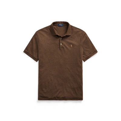 Ralph Lauren Classic Fit Soft Cotton Polo Shirt In Nutmeg Brown Heather