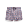 Double Rl Plaid Twill Drawstring Short In Red/ Navy