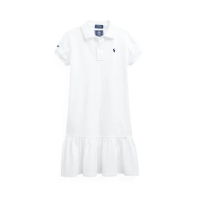 Polo Ralph Lauren Kids' Team Usa Mesh Polo Dress In White