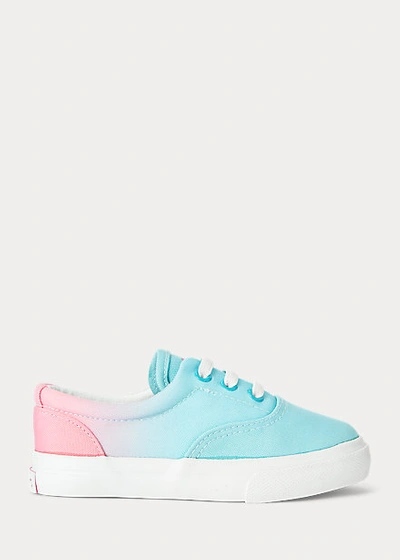 Polo Ralph Lauren Kids' Bryn Ombré Canvas Sneaker In Turquoise & Pink Ombre