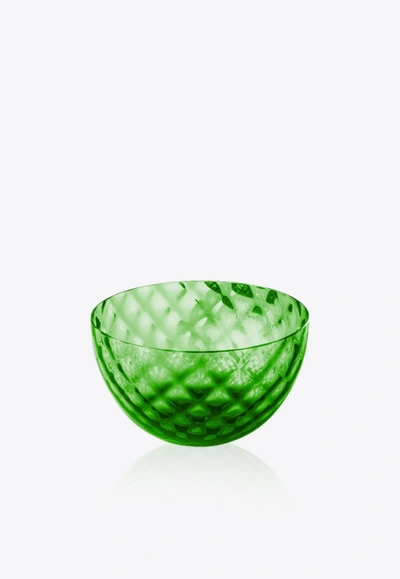 Venini Coppetta Carnevale Glass Bowl In Green